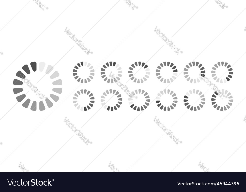 Circular loading buffering icons vector image Circular loading buffering icons