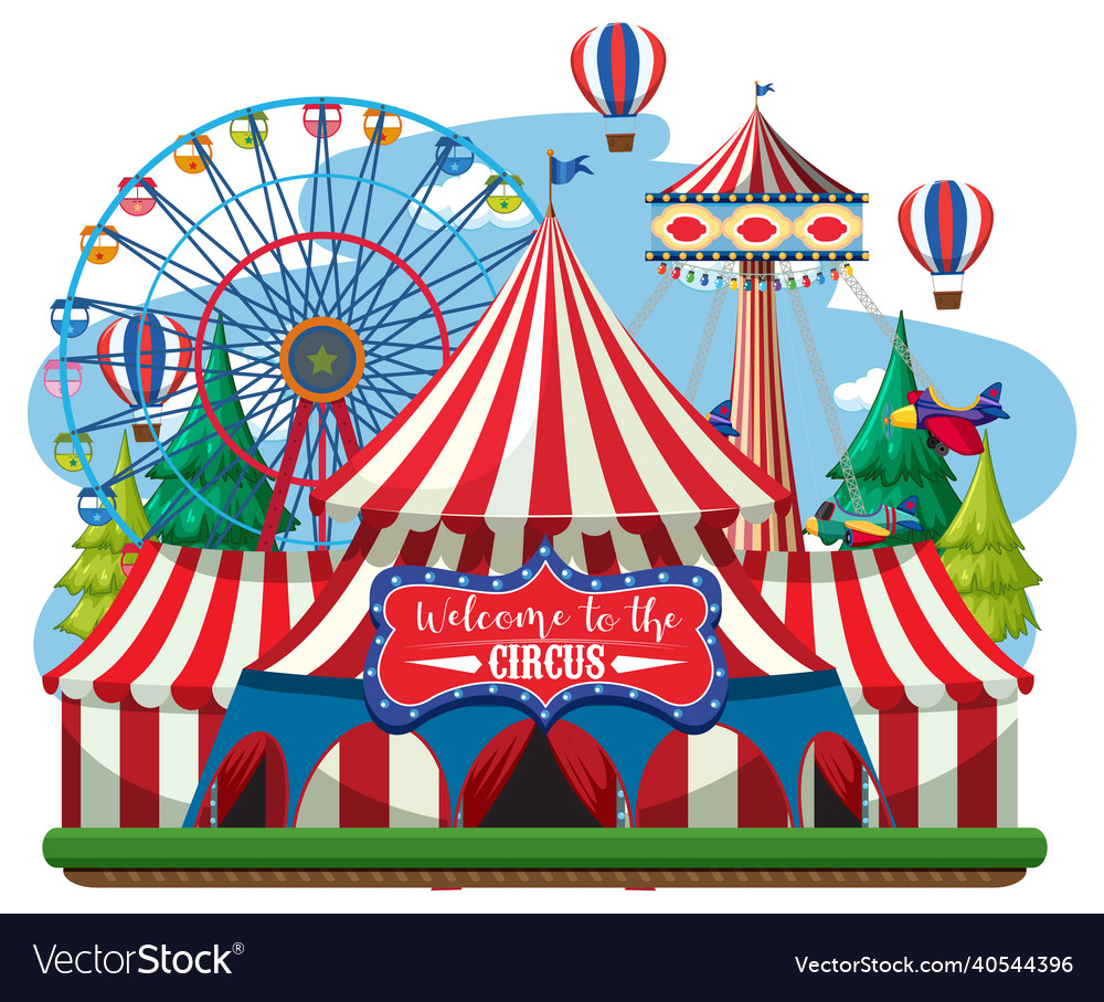 Circus dome at amusement park Royalty Free Vector Image