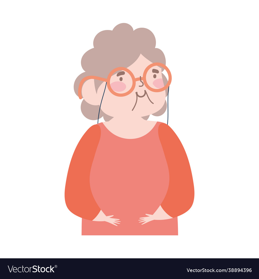 Cute granny character Royalty Free Vector Image