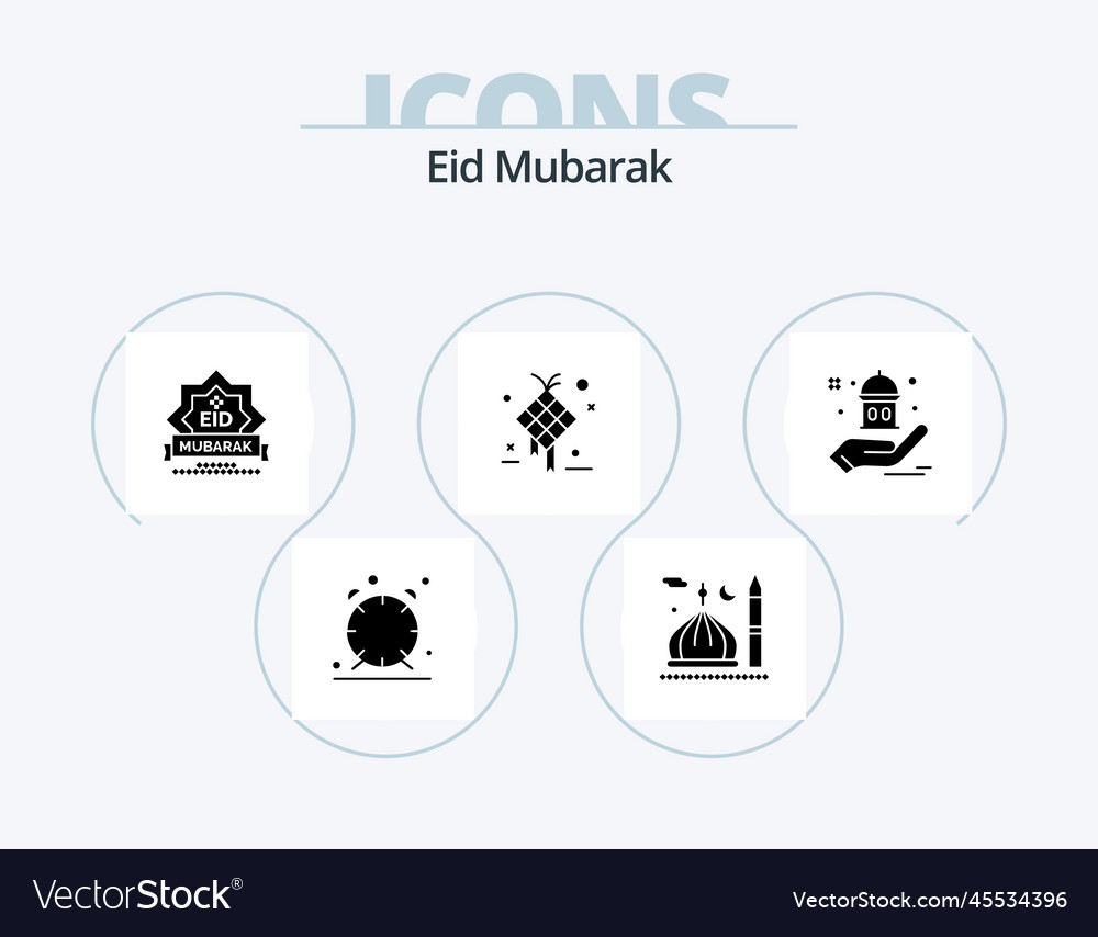 Eid mubarak glyph icon pack 5 design