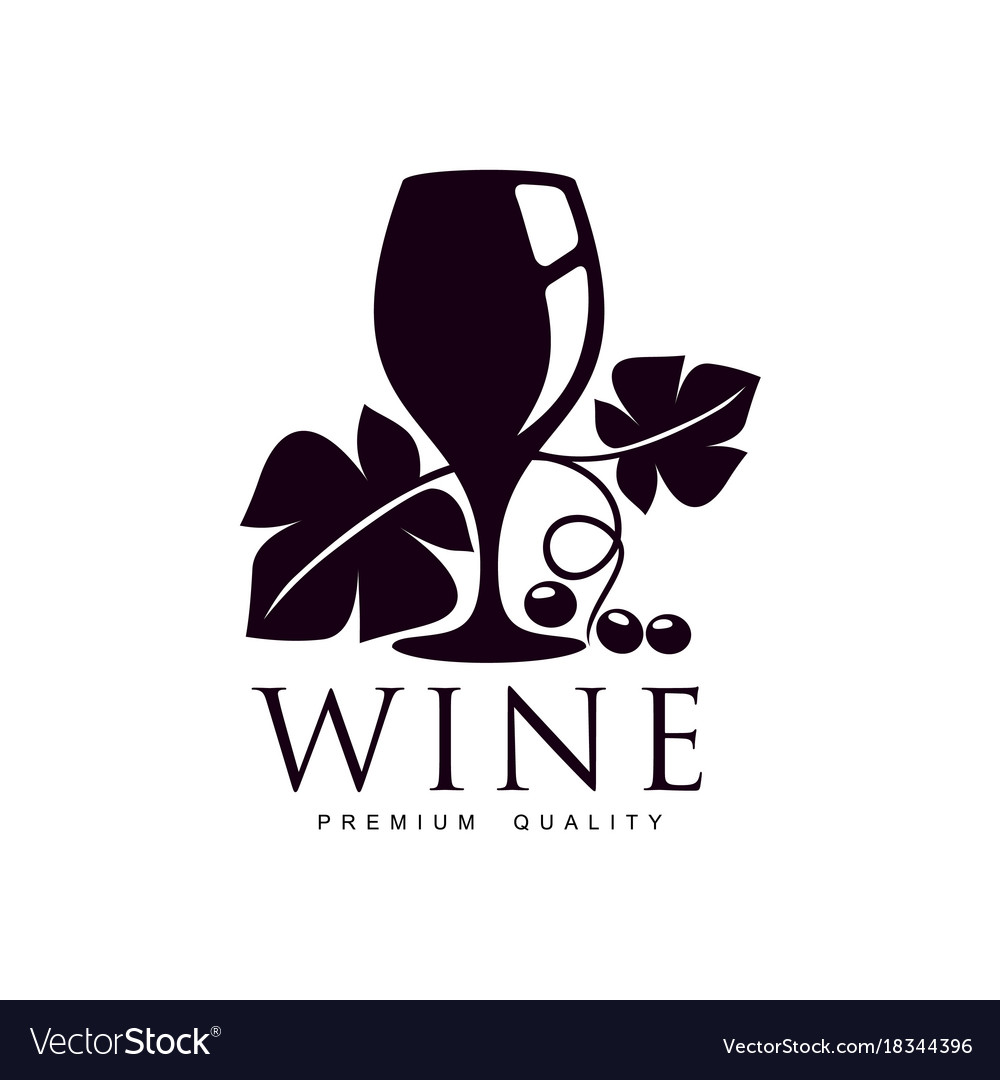 Glass Of Wine Decorated With Grapevine Icon Vector Image