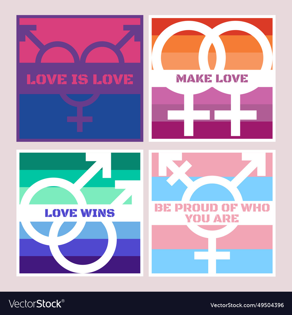 Lgbtq poster set banners for pride month event