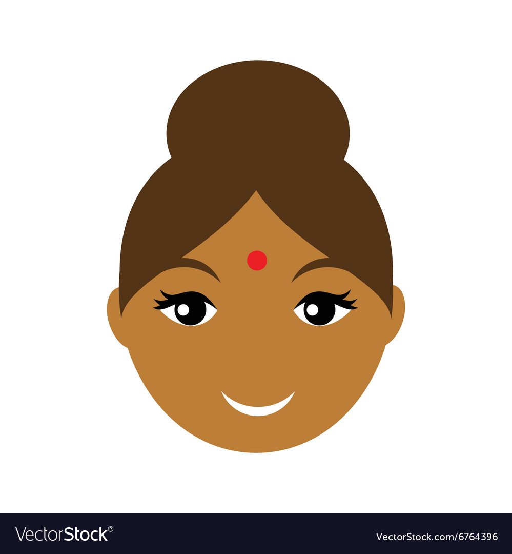 Modern flat icon with long shadow Indian girl Vector Image