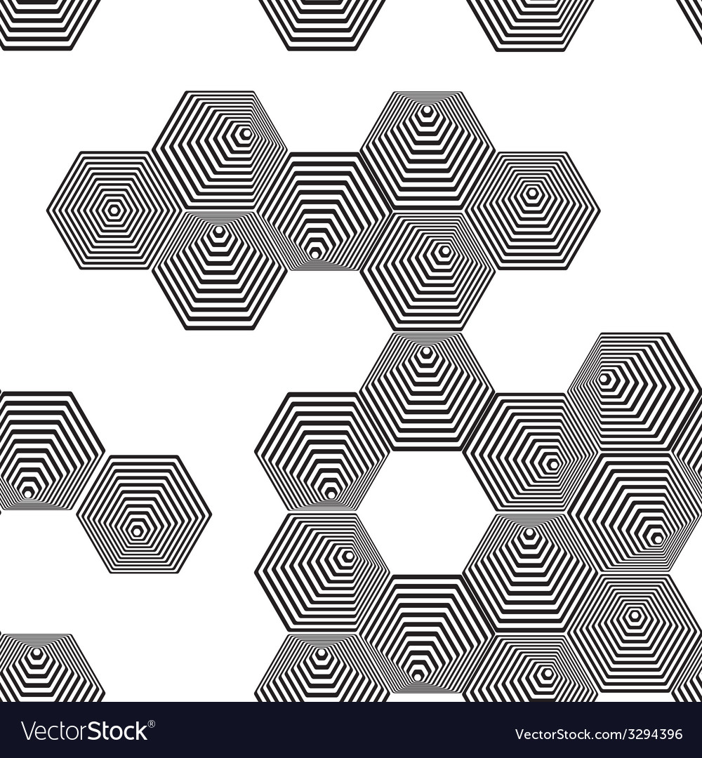 Volumetric 3d pyramid seamless pattern hexagon Vector Image