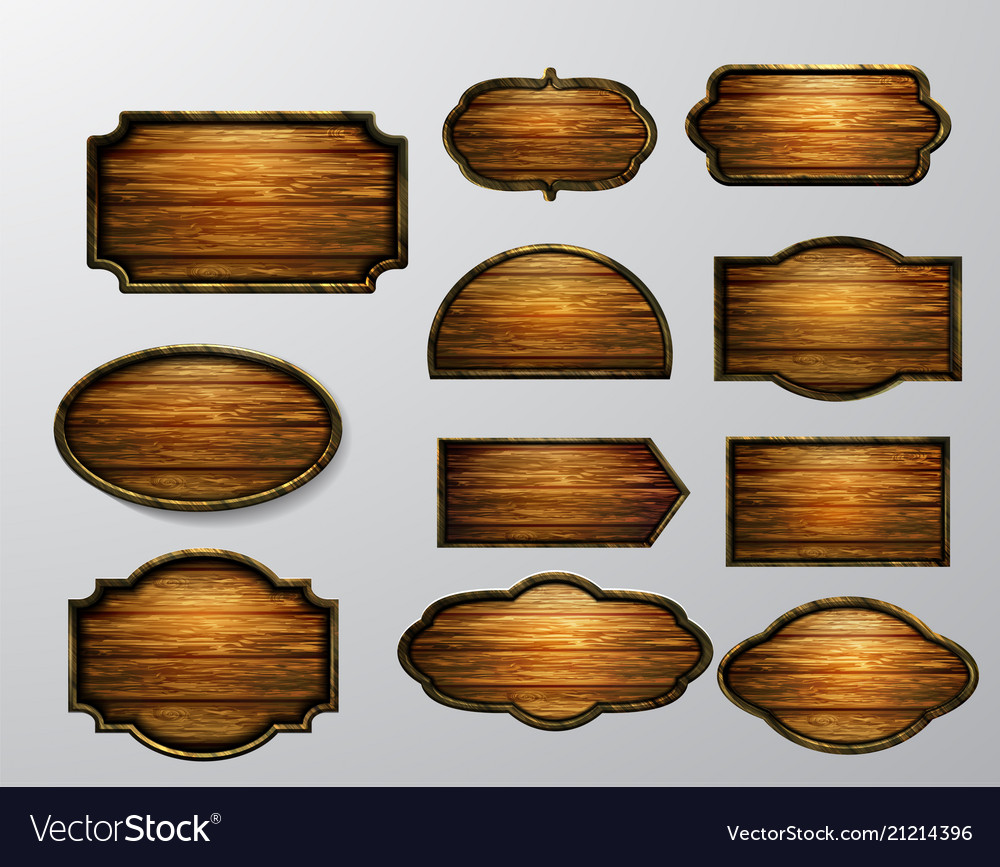 Hölzerne Zeichen-Symbol-Set