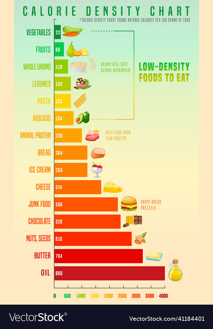Calorie Density Chart Healthy Eating Concept Vector Image 60 OFF