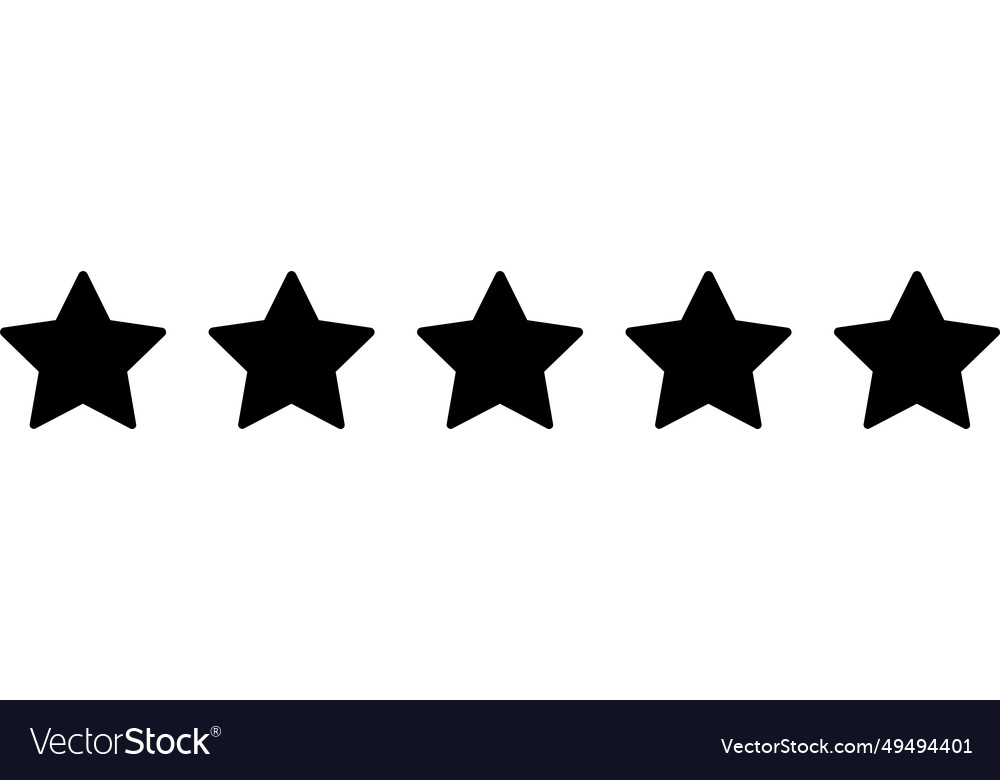 Five stars collection star icons black set