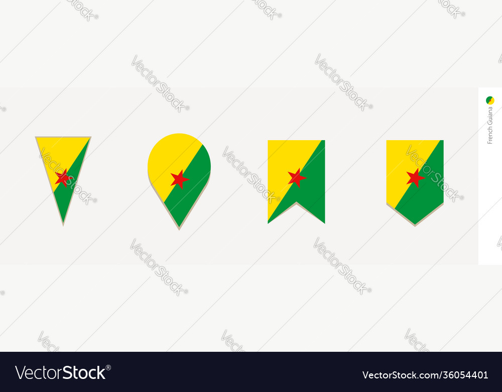 Französisch guiana Flagge im vertikalen Design