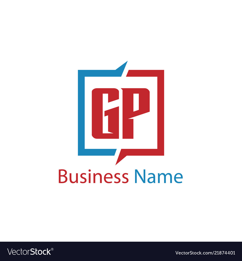 Initial letter gp logo template design Royalty Free Vector