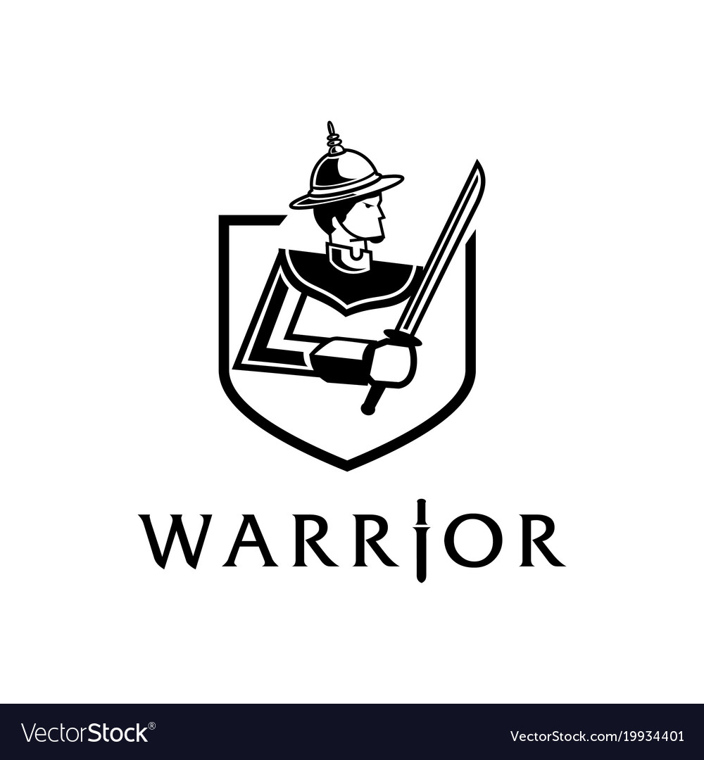 Lord of thai ancient warrior logo with sword Vector Image