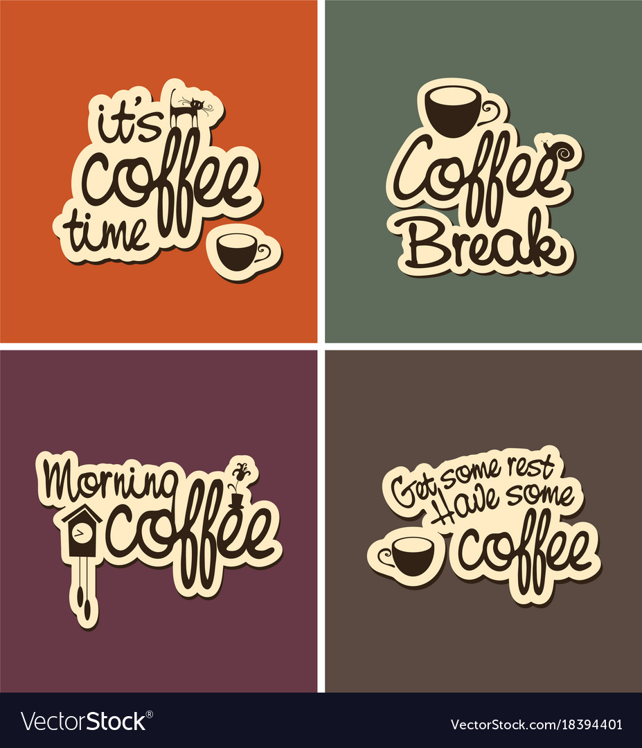 Set four banners on theme coffee Royalty Free Vector Image