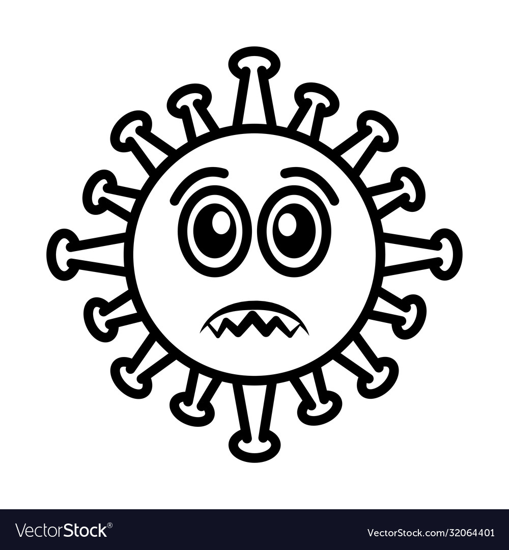 Virus emoticon covid-19 emoji character infection