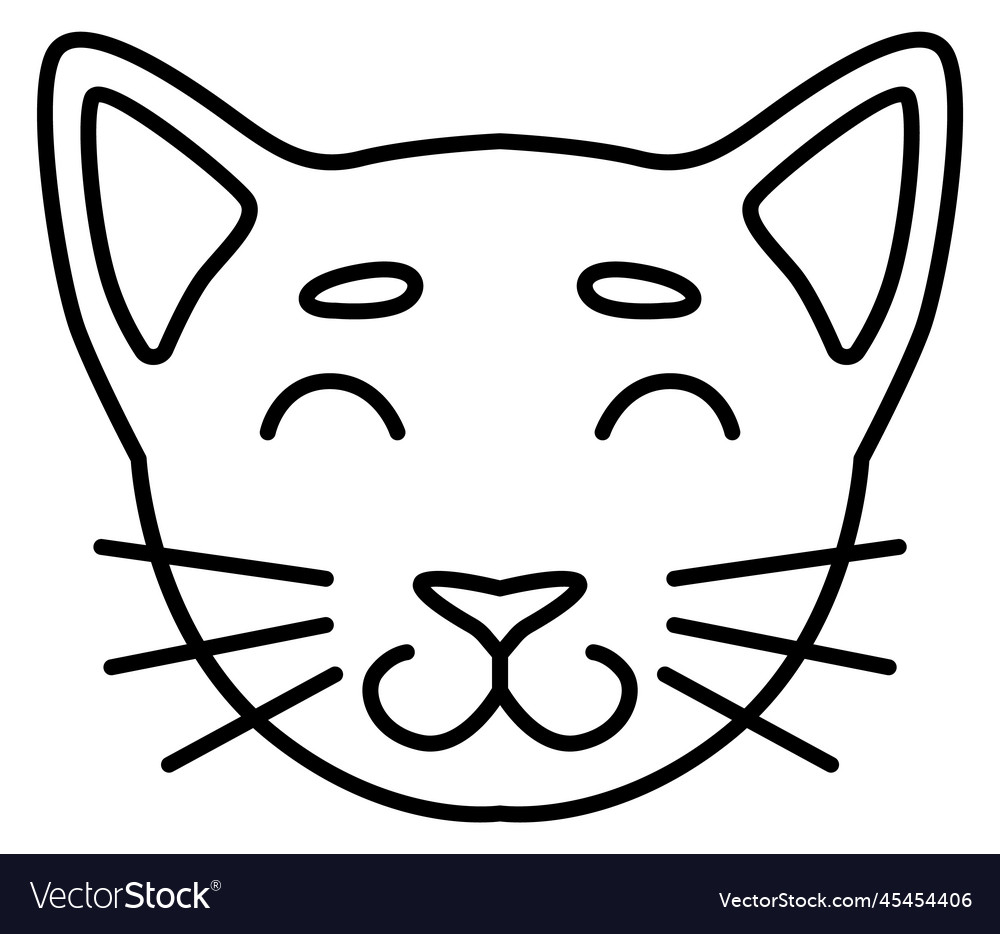 Cat face icon smiling pet head line symbol Vector Image