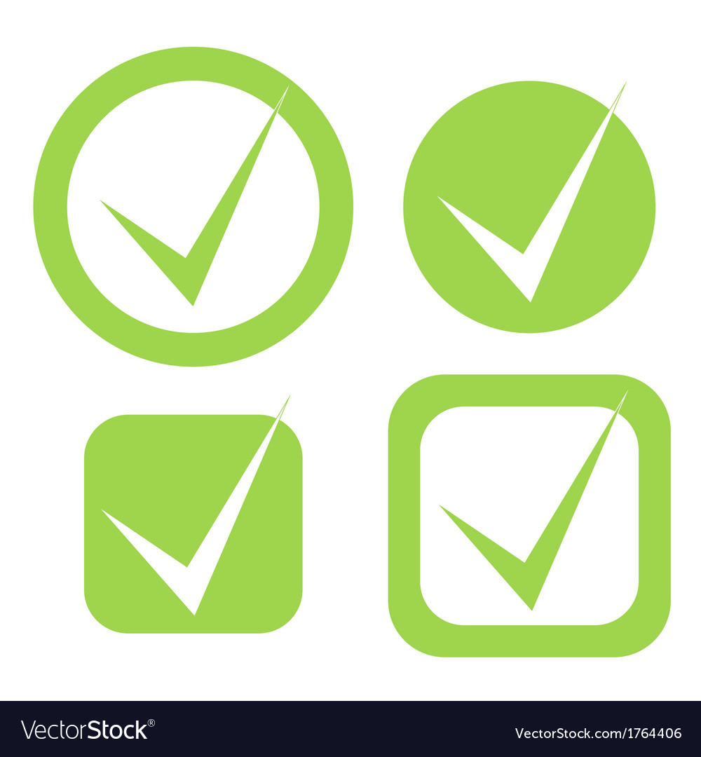 Check Mark Stickers In Eco Green Color Royalty Free Vector Check Mark Stickers In Eco Green Color Vector Image