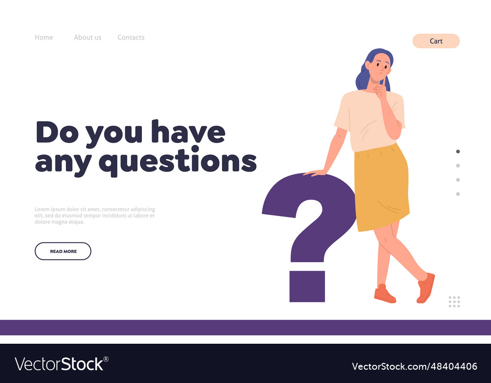 Do you have any question concept for landing page Vector Image