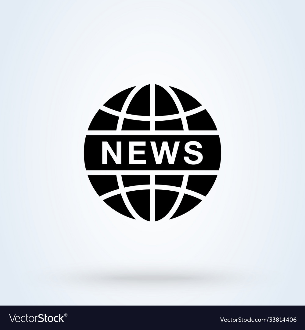 News world or globe sign icon or logo line Vector Image