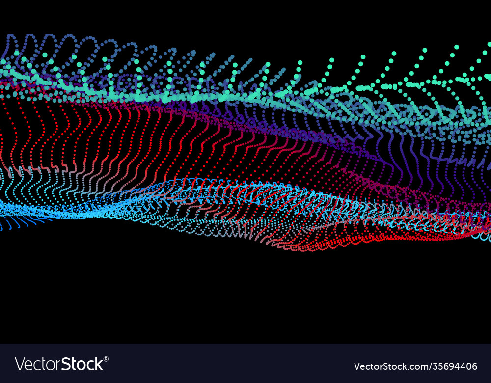 Node 3d data array dots organized to network