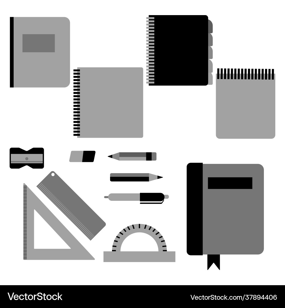 School supplies set elements for study Royalty Free Vector