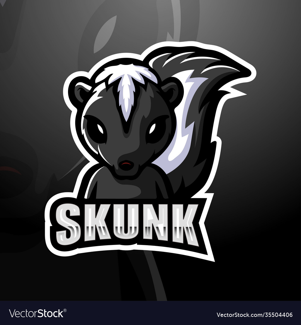 Skunk mascot esport logo design Royalty Free Vector Image