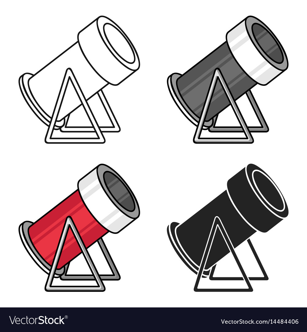 Snow cannon icon in cartoon style isolated