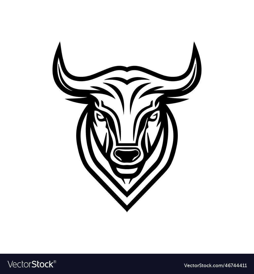 A minimalistic abstract bull head logo