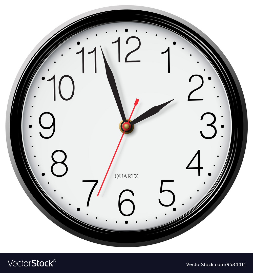 Classic round wall clock isolated on white