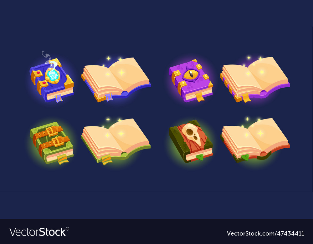 Enchanting collection of magic books filled Vector Image