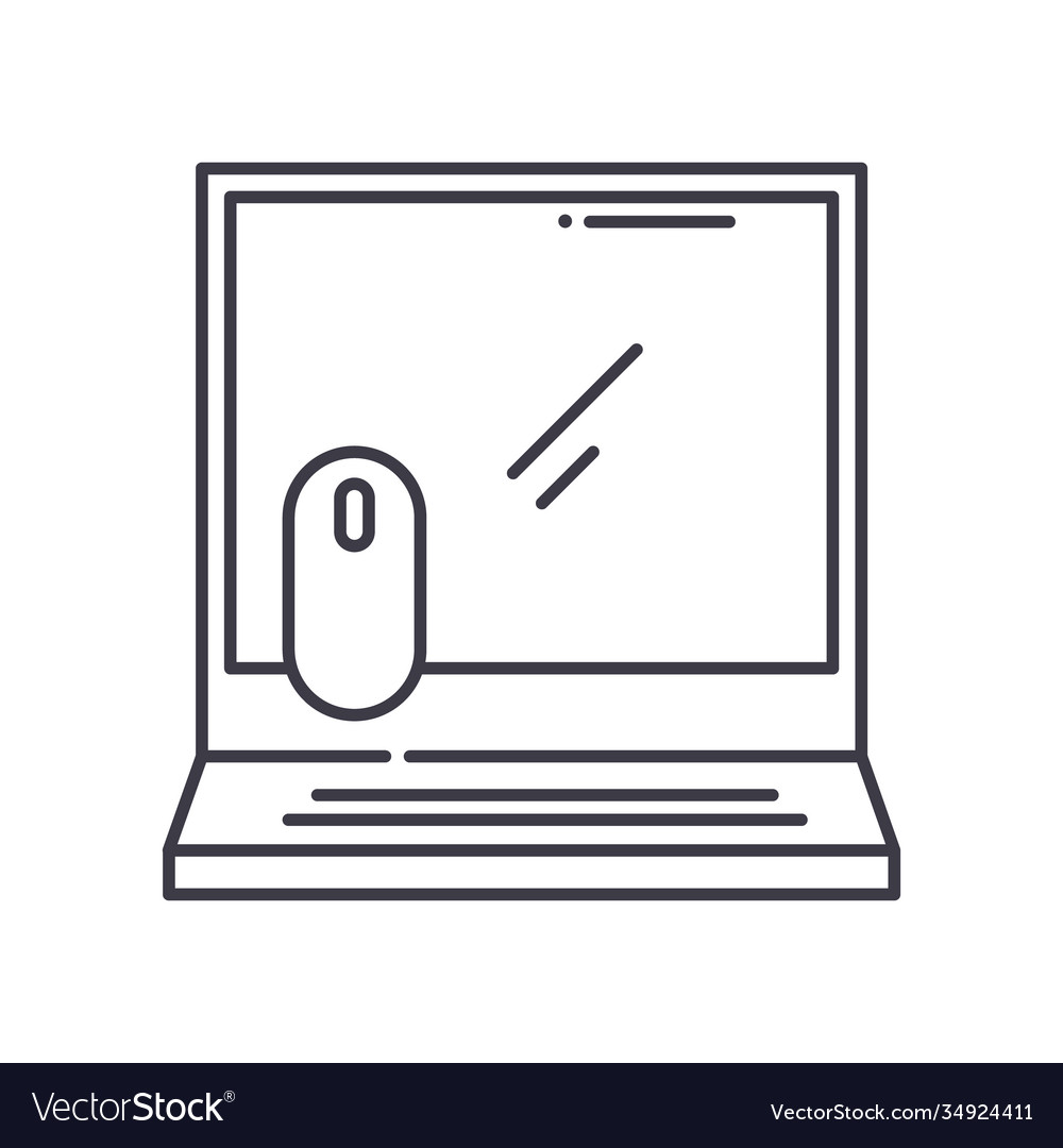 Laptop concept icon linear isolated