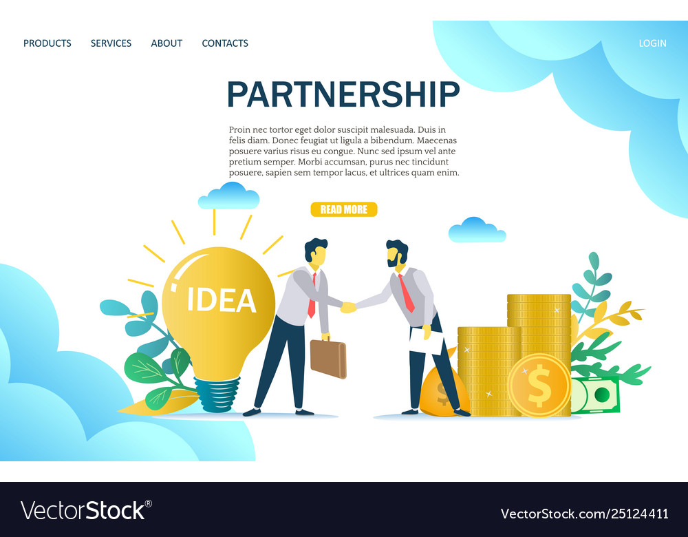 Partnership website landing page design