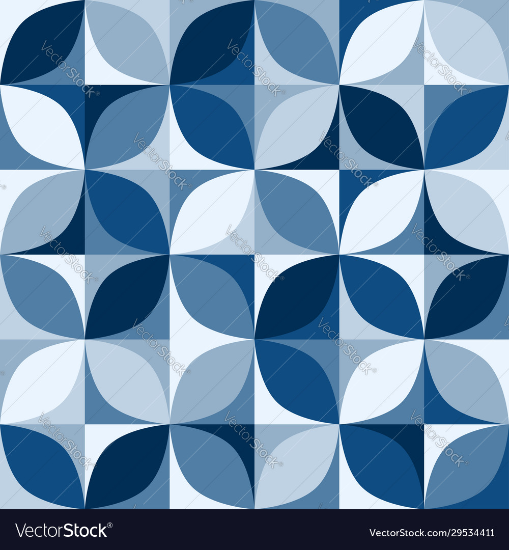 Retro classic blue circles mosaic pattern