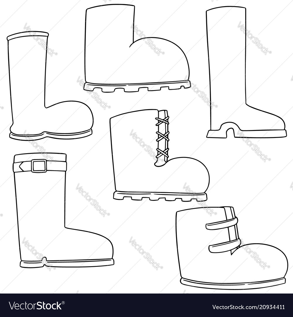 Set of boot Royalty Free Vector Image - VectorStock