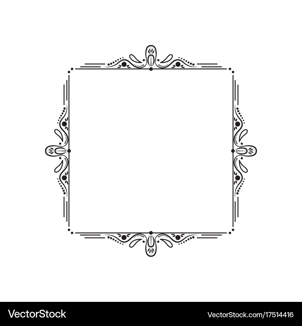 Black vintage elegant frame with monograms Vector Image