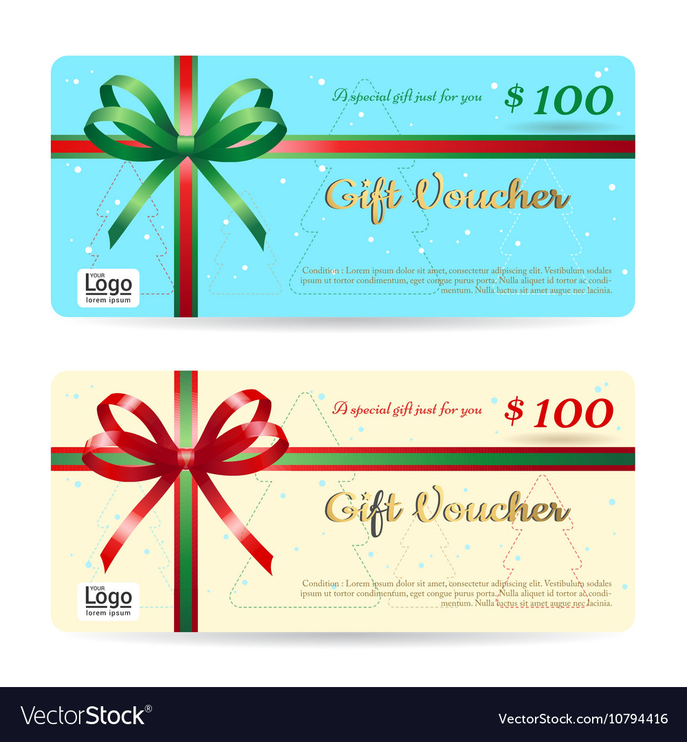 Christmas gift card or gift voucher template Vector Image For Free Christmas Gift Certificate Templates