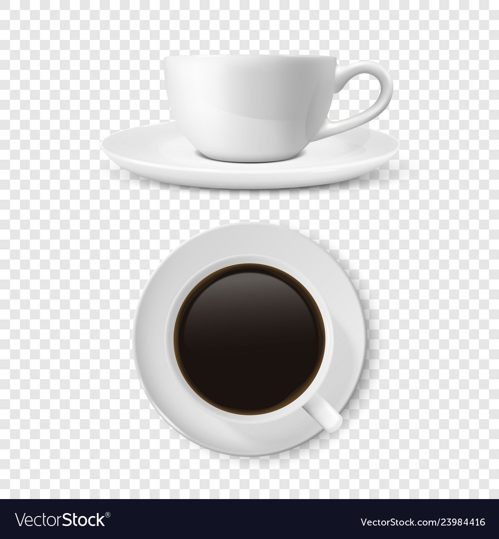 Realistic 3d glossy blank white coffee cup Vector Image