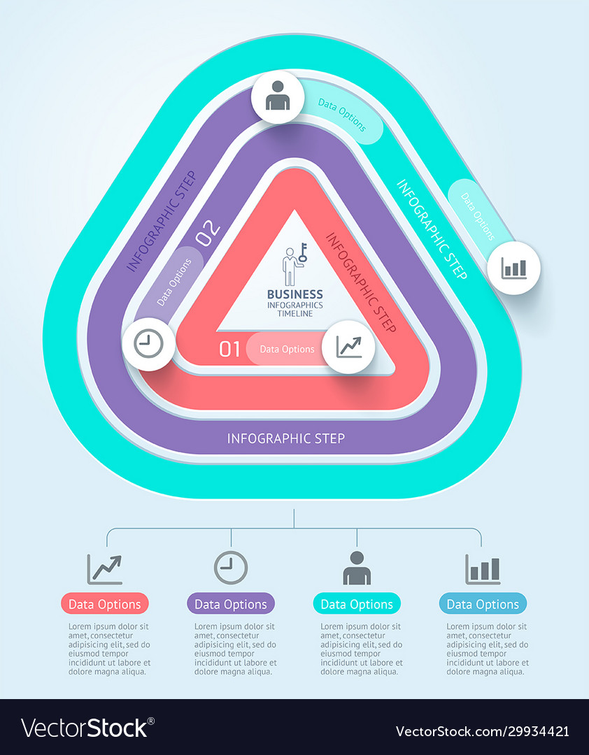 Business infographics timeline template background vector image Business infographics timeline template background