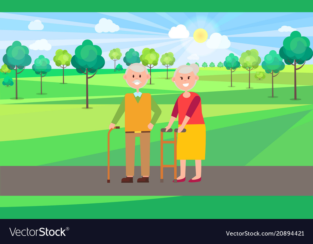 Granny and granddad poster Royalty Free Vector Image