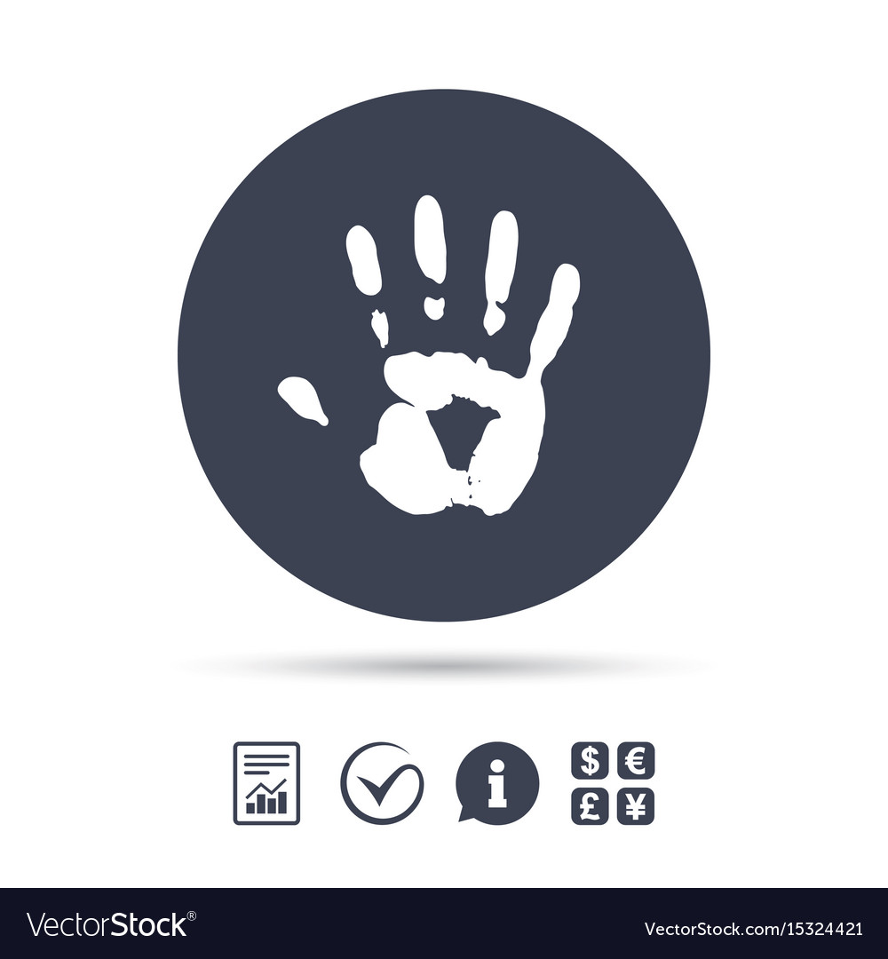Hand print sign icon stop symbol
