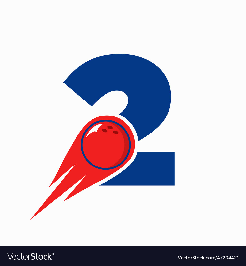 Letter 2 bowling logo ball symbol