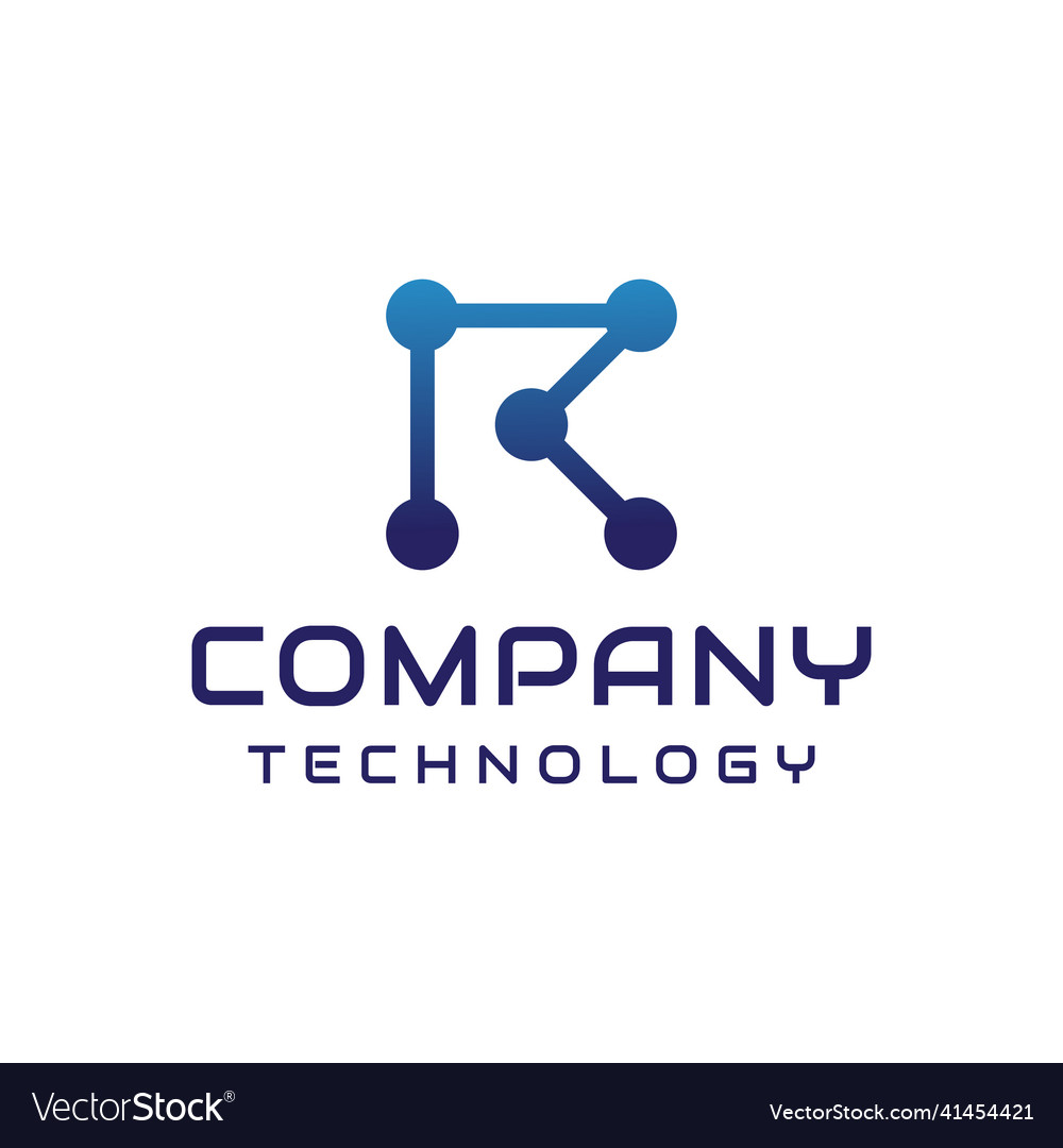 Letter r technology logo design