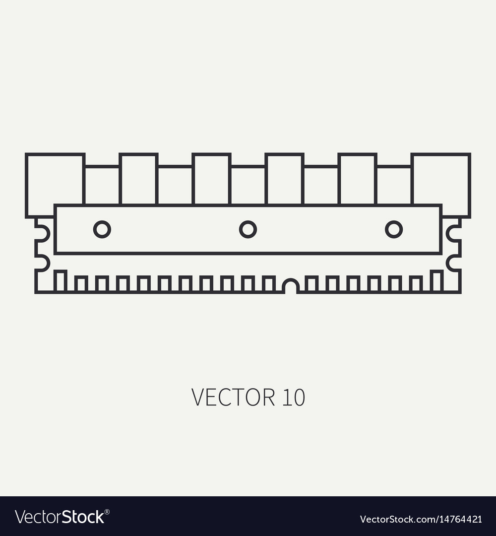 Line flat computer part icon data storage