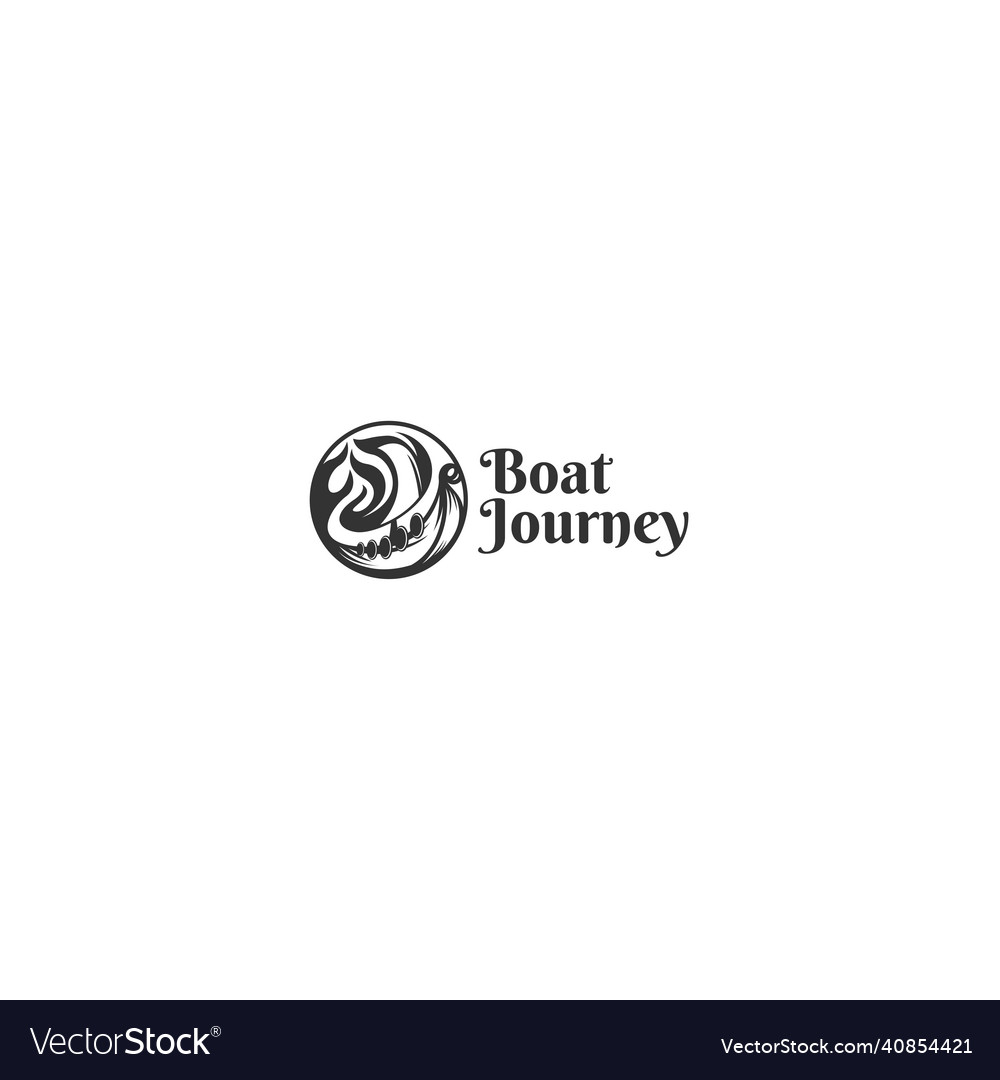 Minimalist design boat journey travel logo