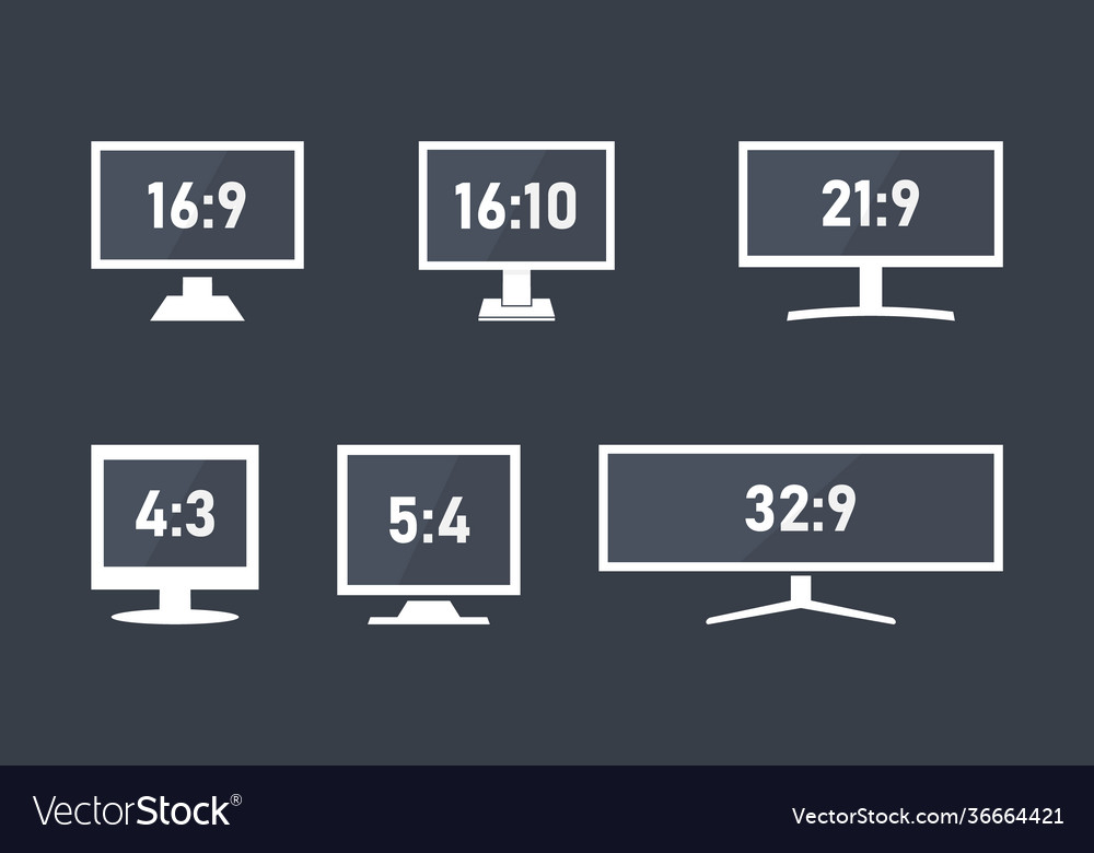 Monitor aspect ratio size computer or tv display