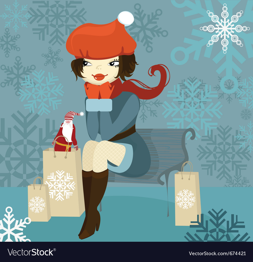 Shopping girls Royalty Free Vector Image - VectorStock