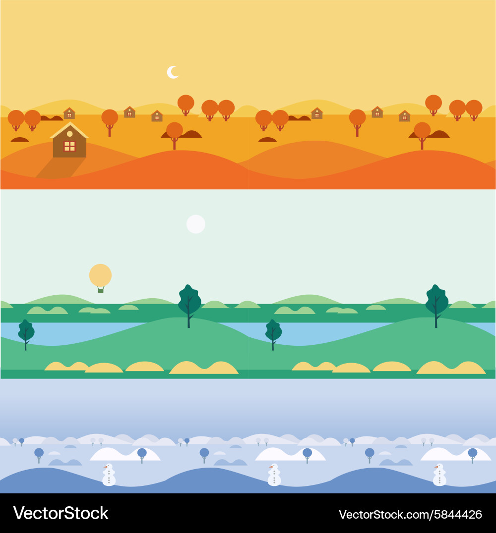 Background seamless landscapes autumn summer Vector Image