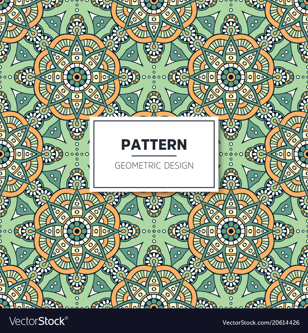 Ethnic floral seamless pattern with mandalas