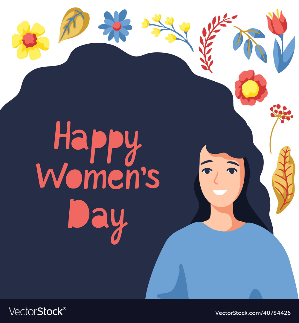 Greeting card for international womens day Vector Image