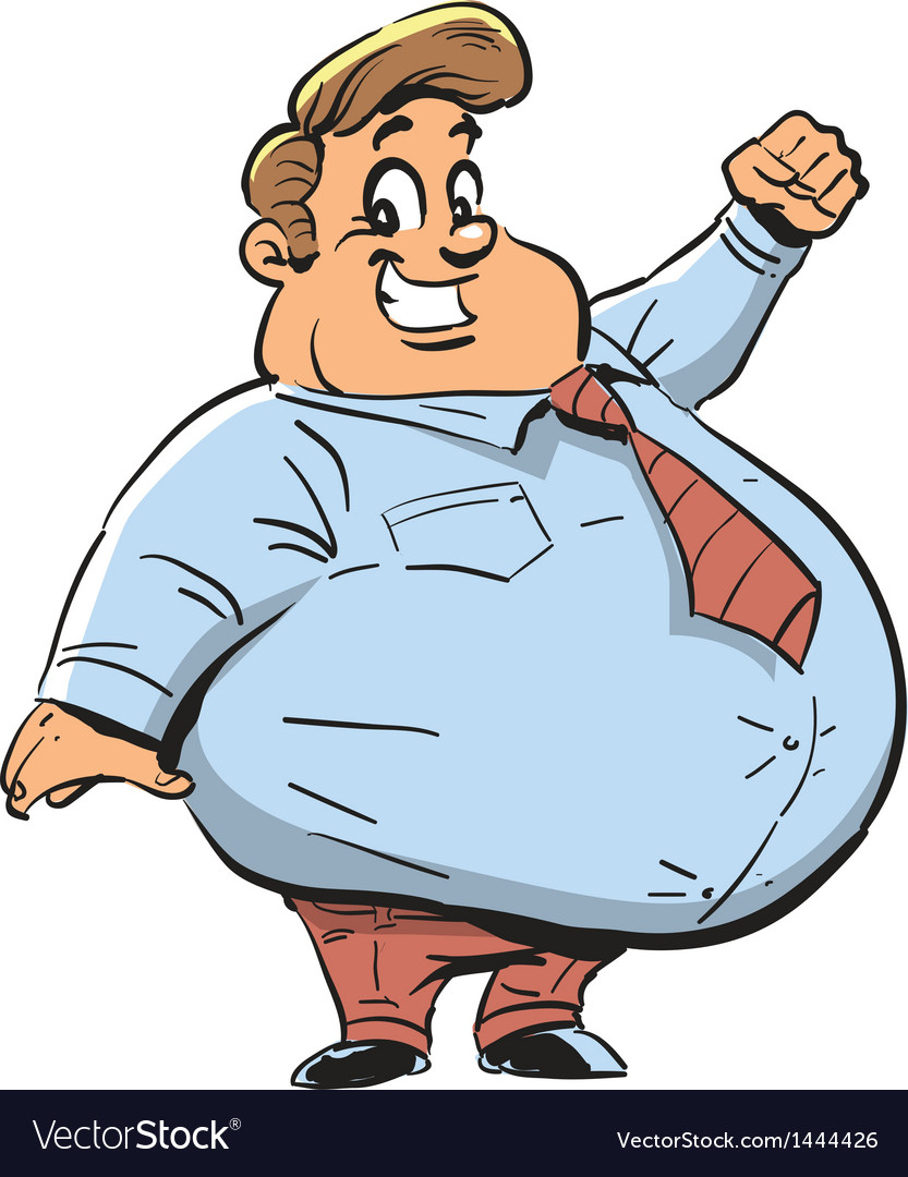 Happy fat guy Royalty Free Vector Image VectorStock