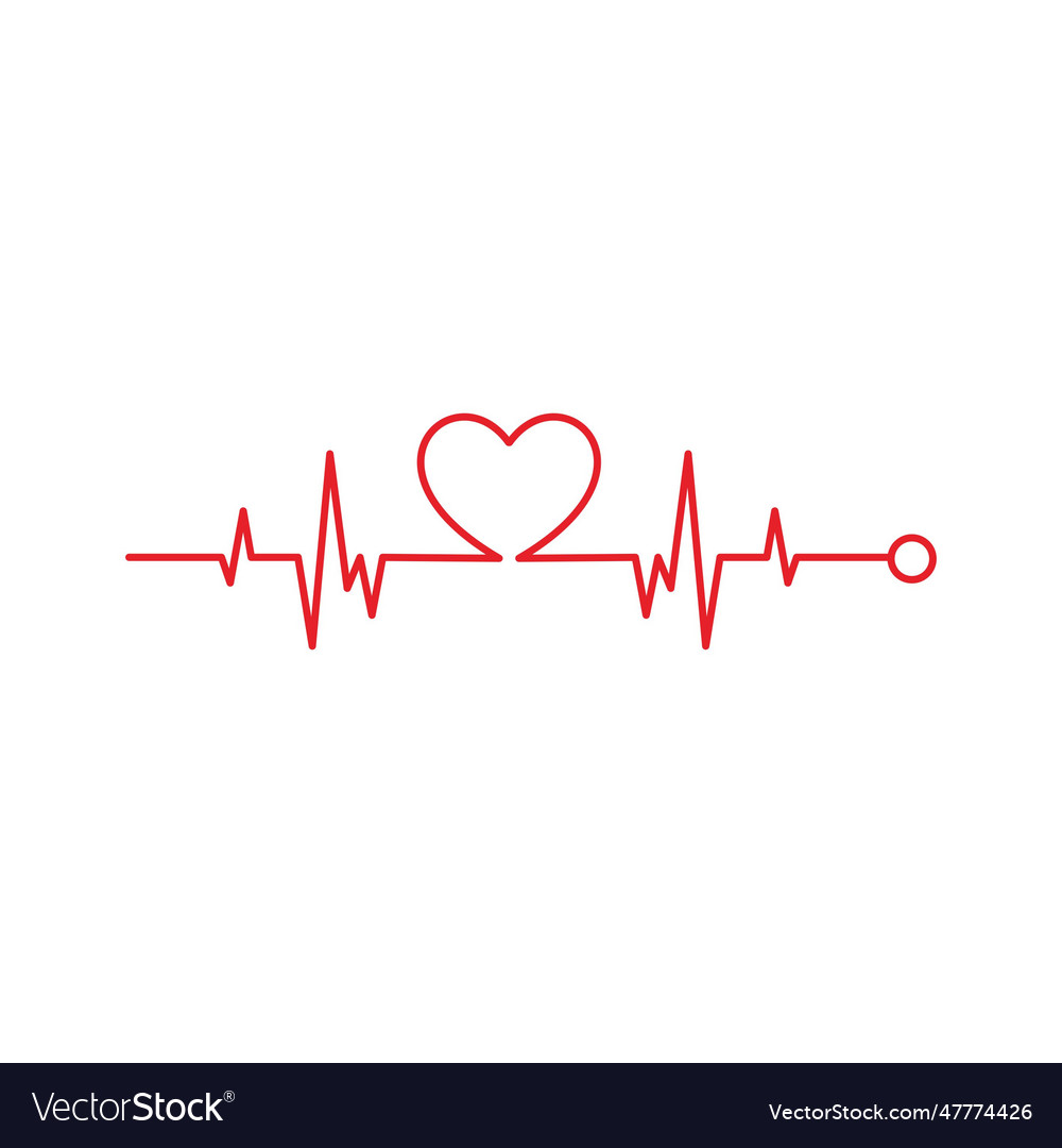 Heart beat outline style Royalty Free Vector Image