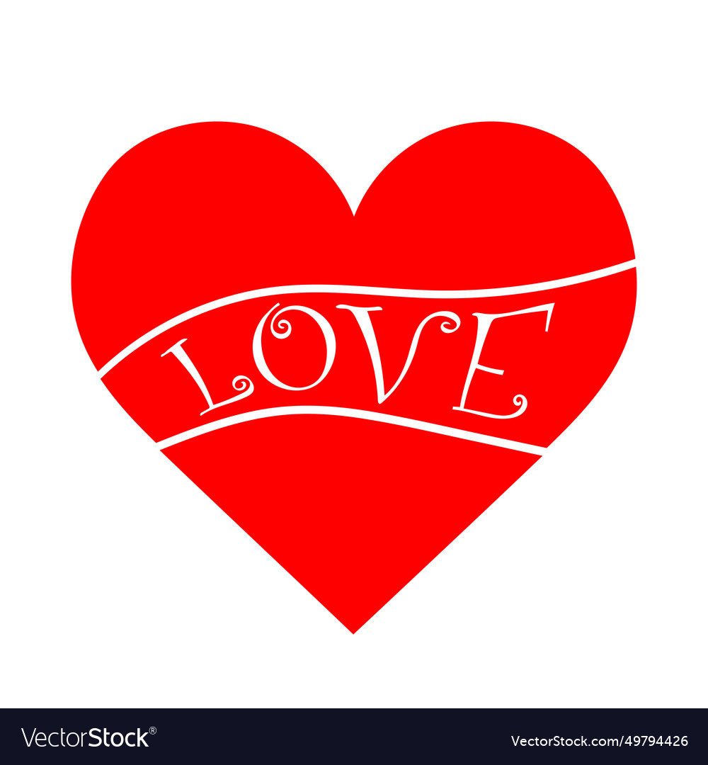 Heart Set Word Love Design For Printing On T Vector Image