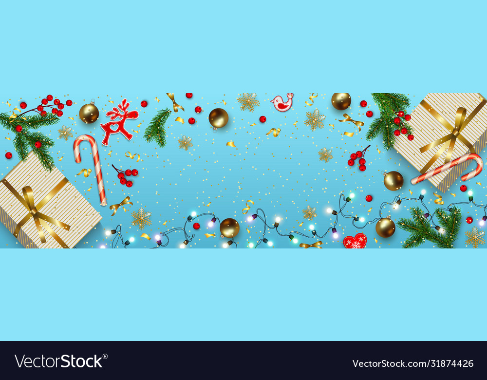 Horizontal christmas banner background